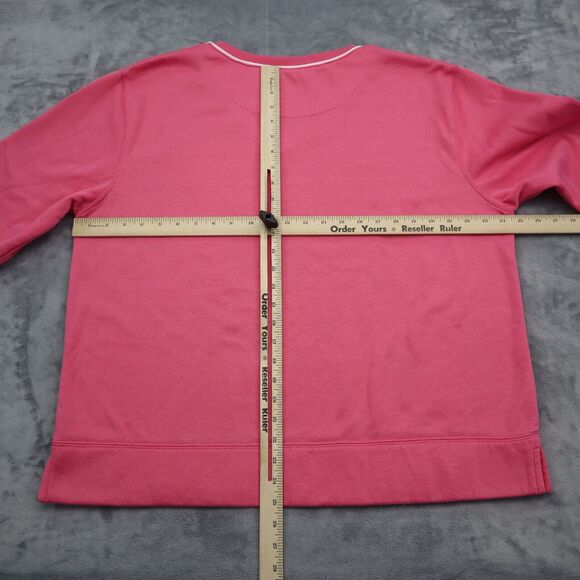 Bobbie Brooks Shirt Womens 2XL Pink V Neck Long Sleeve Banded Cuffs Pullover Top - Picture 5 of 16
